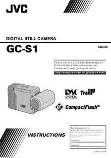 JVC GC S 1 manual. Camera Instructions.